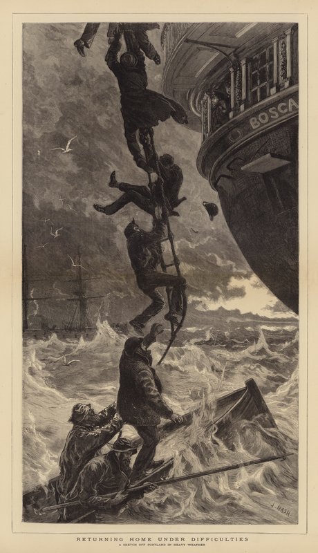 Återvända hem under svårigheter av Joseph Nash