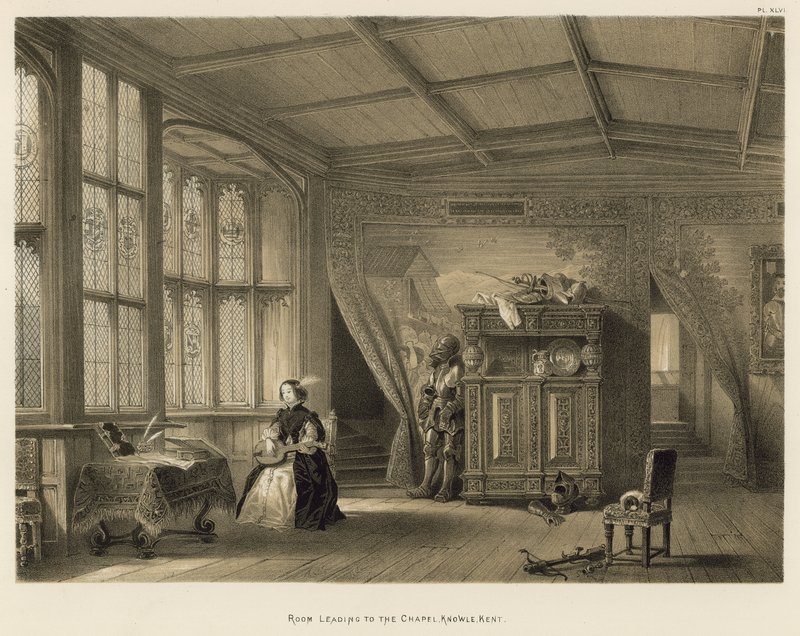 Rum som leder till kapellet, Knowle, Kent av Joseph Nash