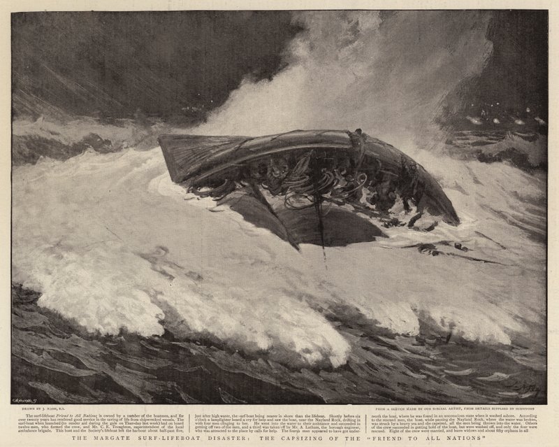 Margate Surf-Lifeboat-katastrofen, vännen till alla nationers kapsejsning av Joseph Nash
