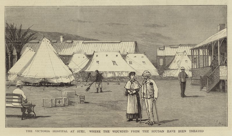 Victoria-sjukhuset i Suez, där de sårade från Soudan har behandlats av Joseph Nash