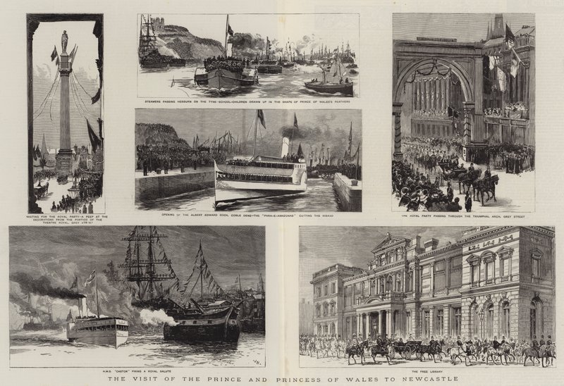 Prinsen och prinsessan av Wales besök i Newcastle av Joseph Nash