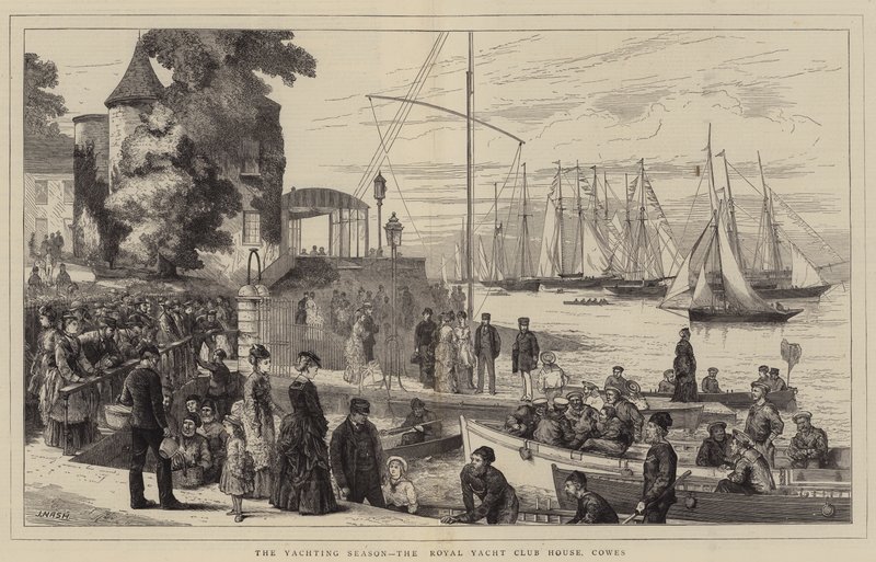 Yachtingsäsongen, Royal Yacht Club House, Cowes av Joseph Nash