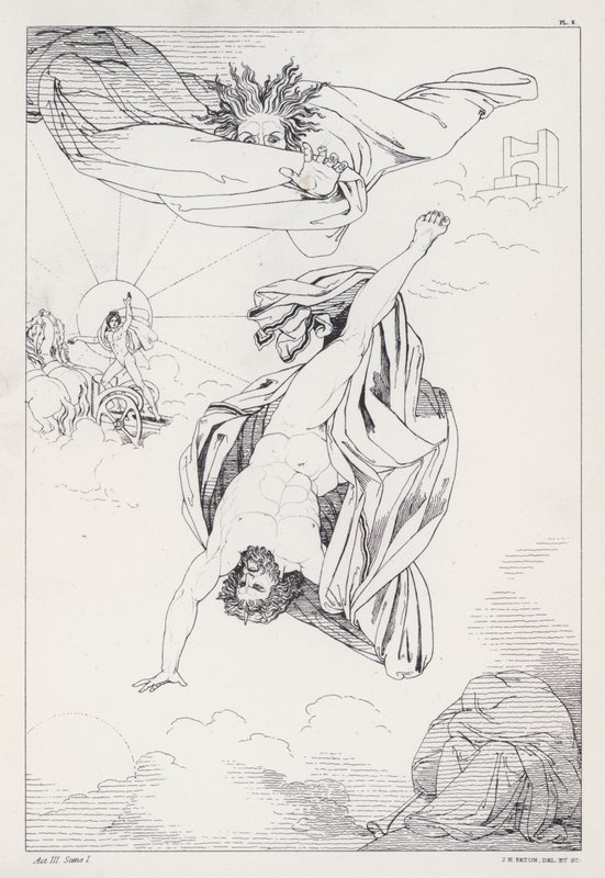 Shelleys Prometheus Unbound, Act III, Scene 1 av Joseph Noel after Paton
