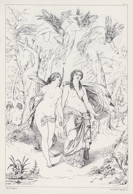 Shelleys Prometheus Unbound, Akt II, Scen 1 av Joseph Noel after Paton