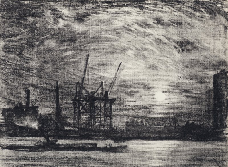 Solnedgång över Waterloo av Joseph Pennell