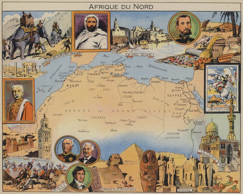 Nordafrika (färglitografi) av Joseph Porphyre Pinchon