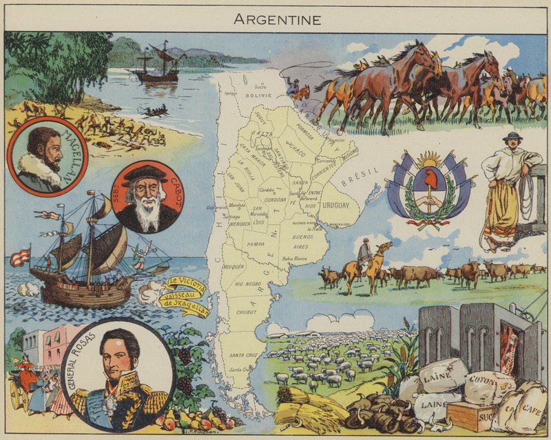 Argentina (färglitografi) av Joseph Porphyre Pinchon