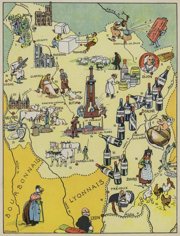 Burgundy-Nivernais (färglitografi) av Joseph Porphyre Pinchon