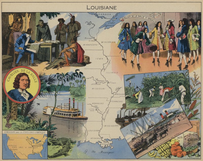 Louisiana (färglitografi) av Joseph Porphyre Pinchon