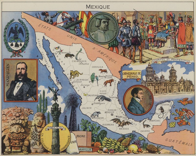 Mexiko (färglitografi) av Joseph Porphyre Pinchon