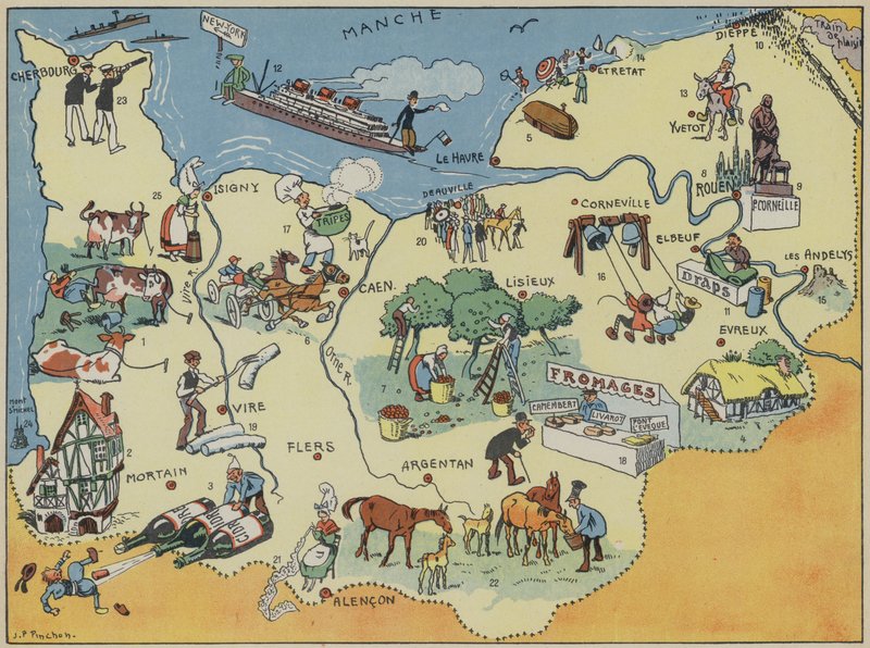 Normandie (färglitografi) av Joseph Porphyre Pinchon