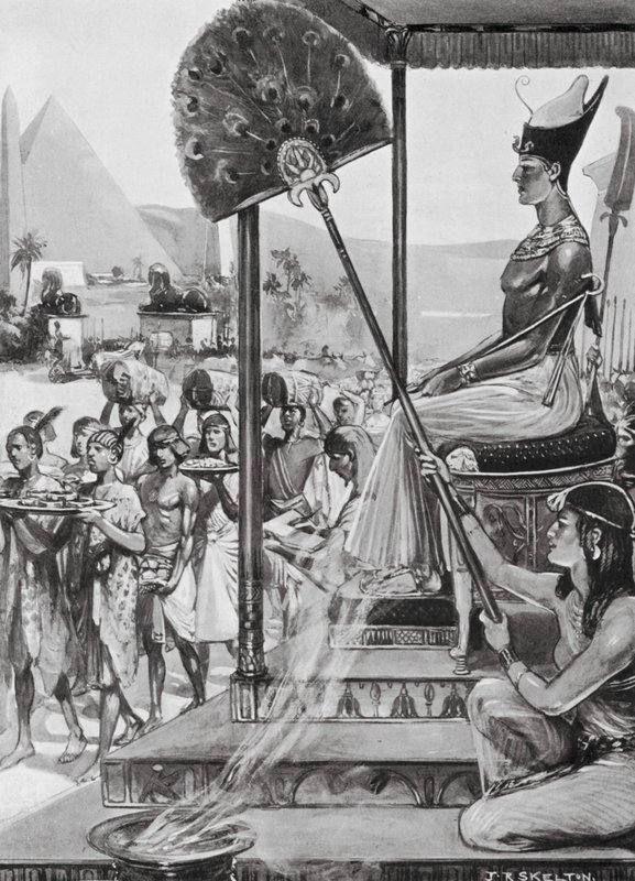 Hyllning till Ramses II, XIX:e dynastin (litografi) av Joseph Ratcliffe (after) Skelton