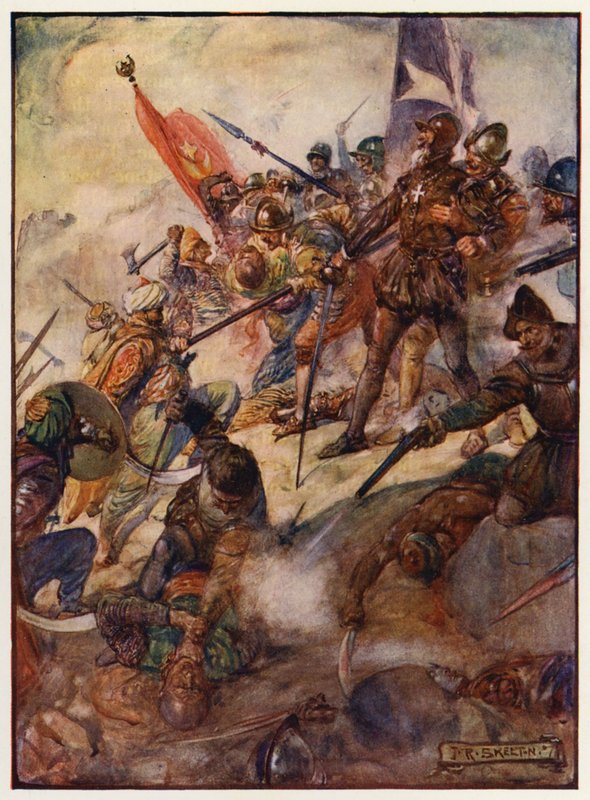 Jean Parisot de la Valette vid den stora belägringen av Malta av Joseph Ratcliffe (after) Skelton