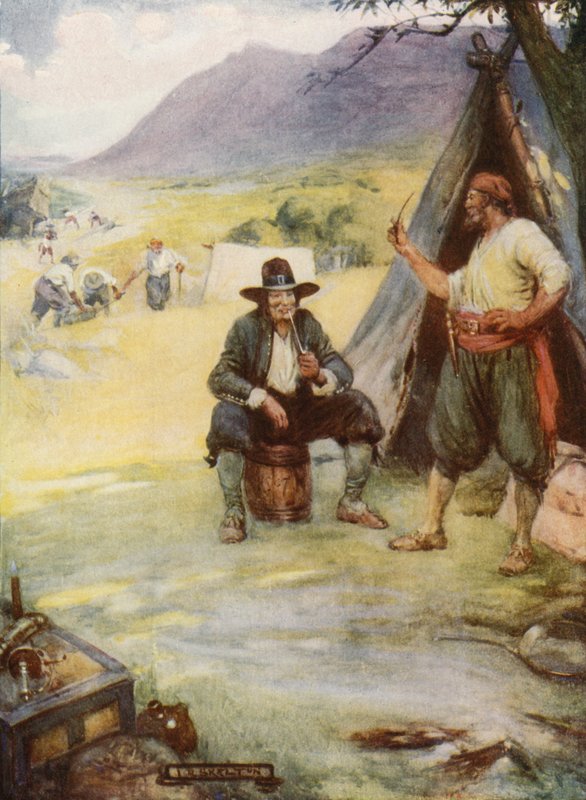 Där nu den stora staden Kapstaden ligger, sätter de upp sina tält och hyddor (färg litho) av Joseph Ratcliffe (after) Skelton