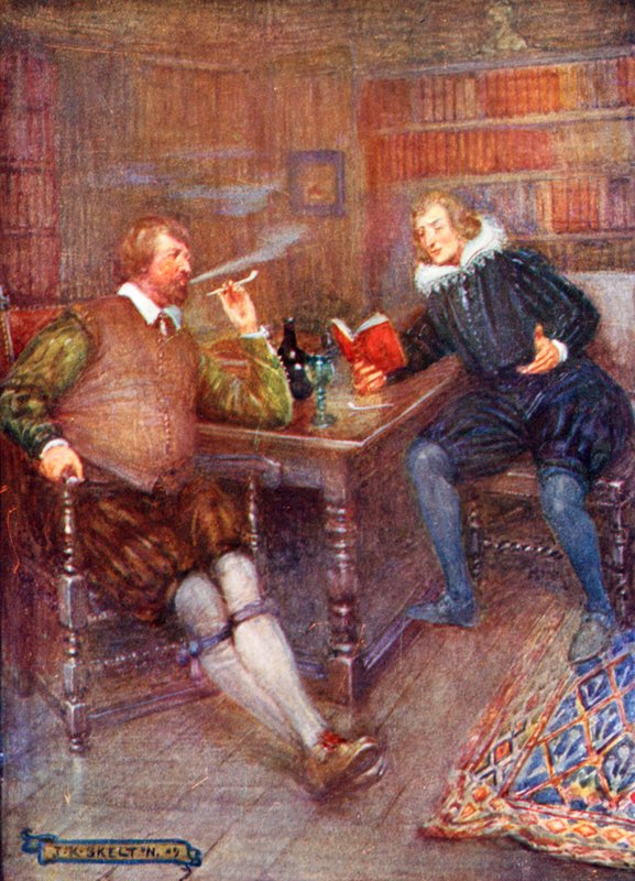 Ben Jonson (till vänster) i samtal med William Drummond av Joseph Ratcliffe Skelton