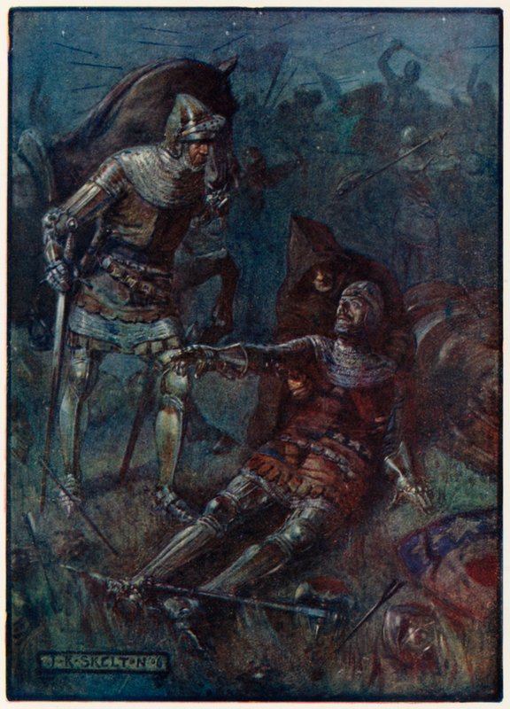 James, Earl of Douglas, vid slagsmålet vid Otterburn av Joseph Ratcliffe Skelton