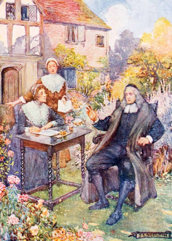 John Milton i sin trädgård av Joseph Ratcliffe Skelton