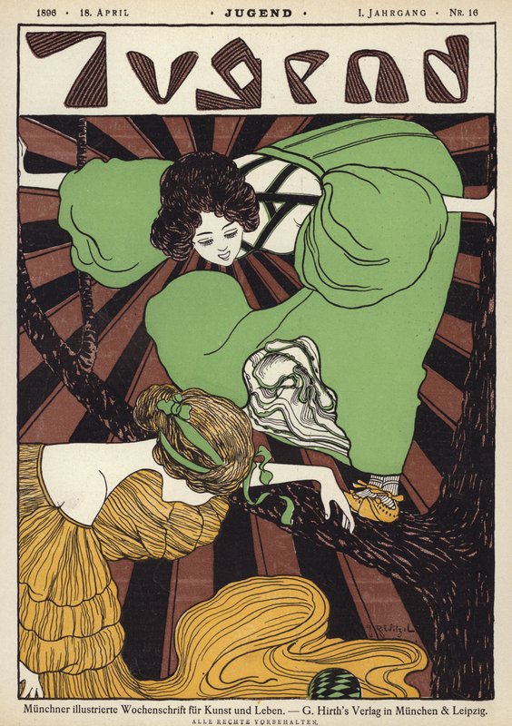 Omslagsillustration till tidningen Jugend av Joseph Rudolf Witzel
