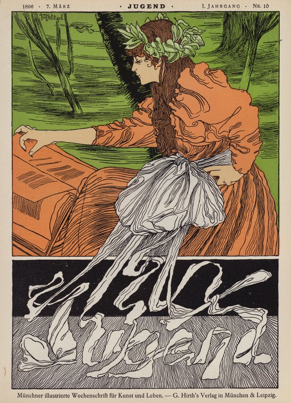 Omslagsillustration för tidningen Jugend, 1896 av Joseph Rudolf Witzel
