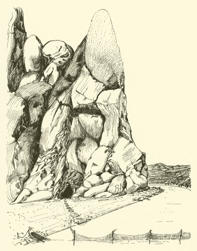 Grotta där mannen och kvinnan bodde först av allt (gravyr) av Joseph Rudyard (after) Kipling