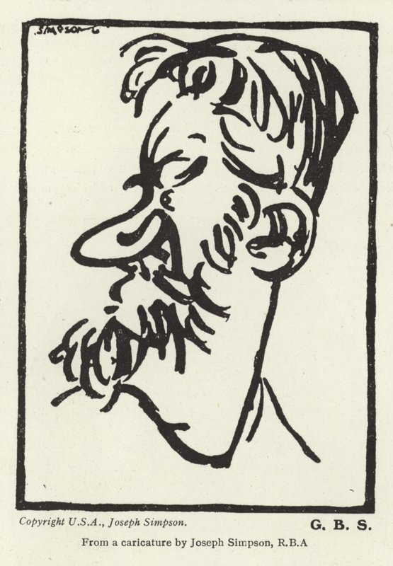 Karikatyr av George Bernard Shaw av Joseph Simpson