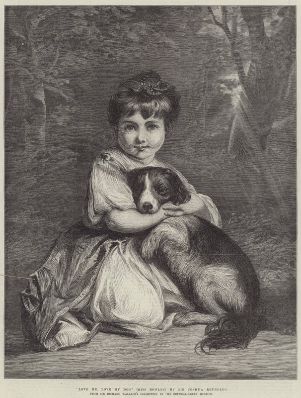 Älska mig, älska min hund, Miss Bowles av Joshua Reynolds