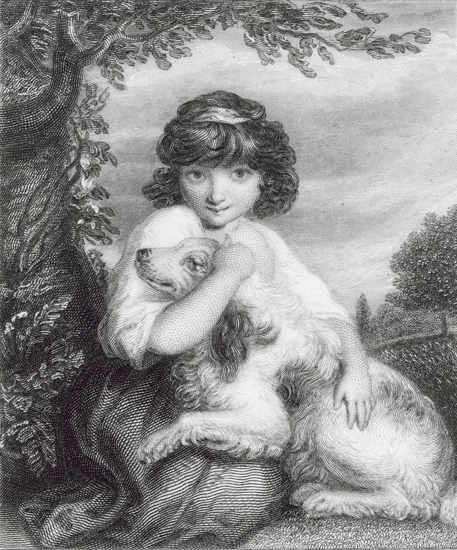 Älska mig, älska min hund (gravyr) av Joshua (after) Reynolds