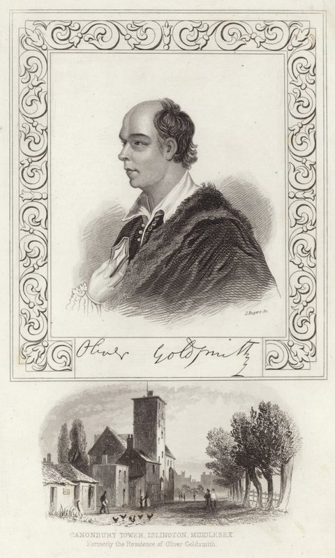 Porträtt av Oliver Goldsmith av Joshua Reynolds