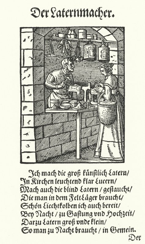 The Lantern Maker (gravyr) av Jost (after) Amman