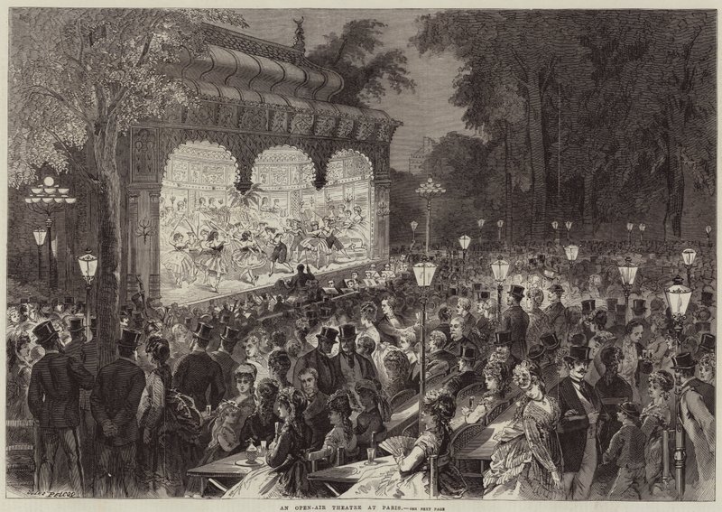 En friluftsteater i Paris av Jules Pelcoq