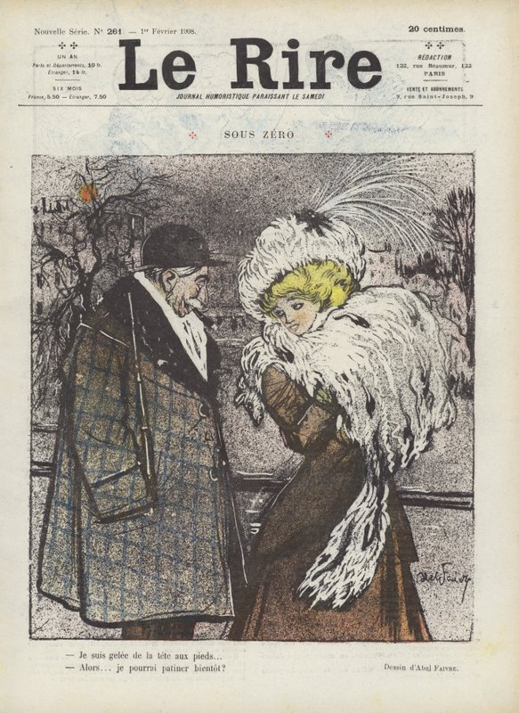 Under noll. Illustration för Le Rire av Jules Abel Faivre
