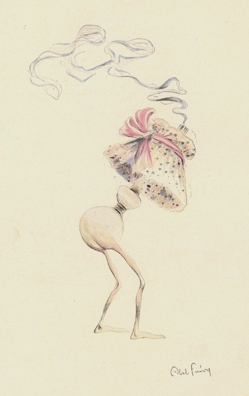 Figur, möjligen föreställande en parfymflaska (färg litho) av Jules Abel Faivre