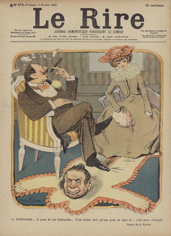 Svärmors hud, Illustration för Le Rire av Jules Abel Faivre
