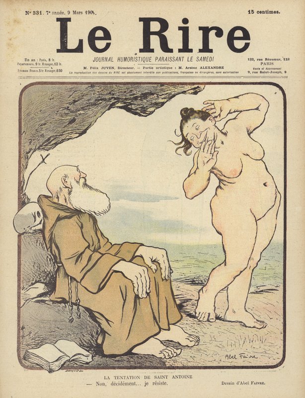 The Temptation of St Anthony, Illustration för Le Rire av Jules Abel Faivre