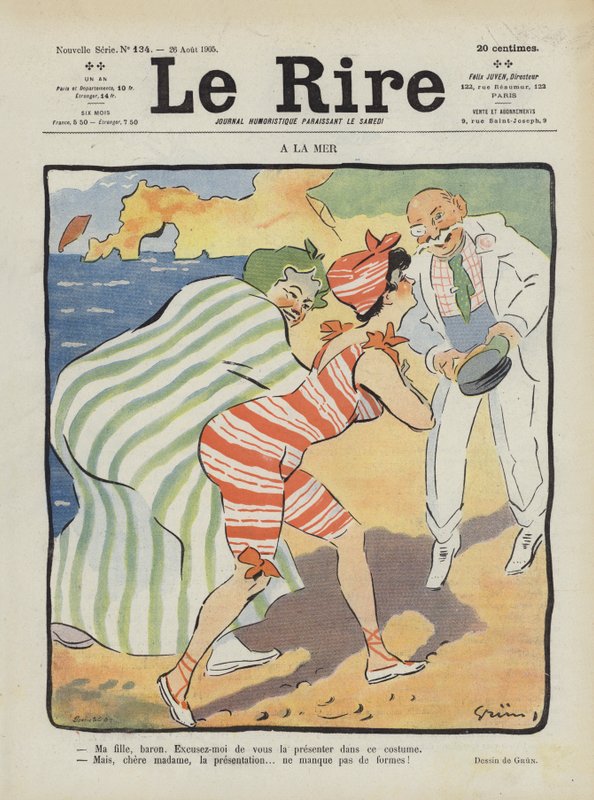 Vid havet. Illustration för Le Rire av Jules Alexandre Gruen or Grun