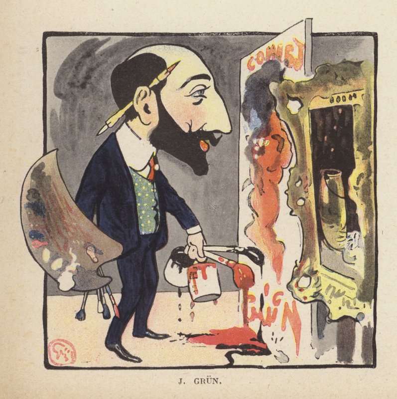 Självporträtt av den franske målaren och illustratören Jean-Alexandre Grun (litho i färg) av Jules Alexandre Gruen or Grun