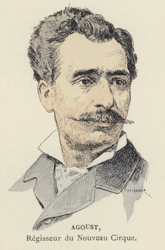 Agoust, chef för New Circus (färg litho) av Jules Arsene (after) Garnier