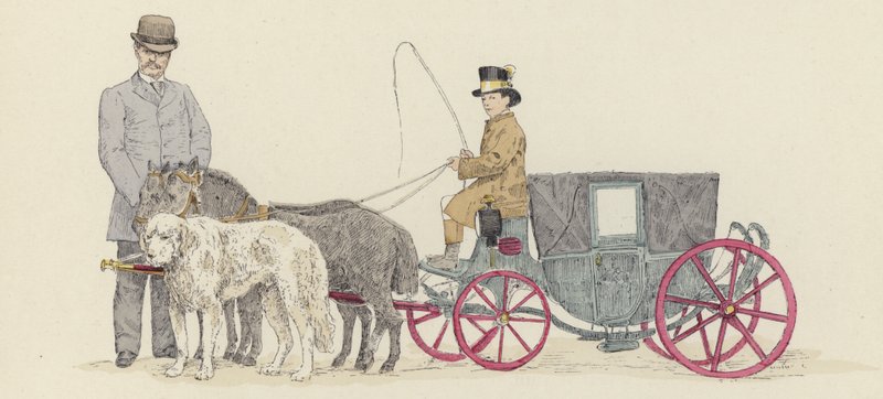 Dvärgars vagn (färg litho) av Jules Arsene (after) Garnier