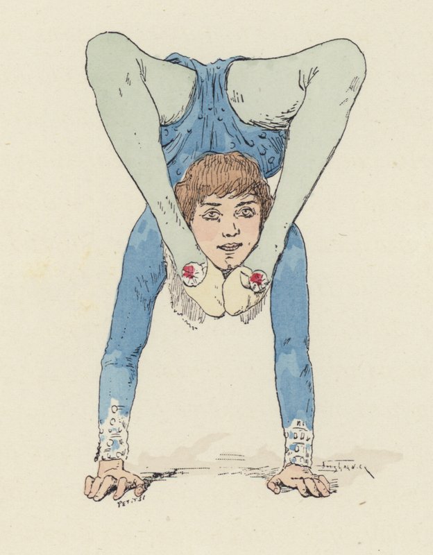 Kvinnlig gymnast (färg litho) av Jules Arsene (after) Garnier