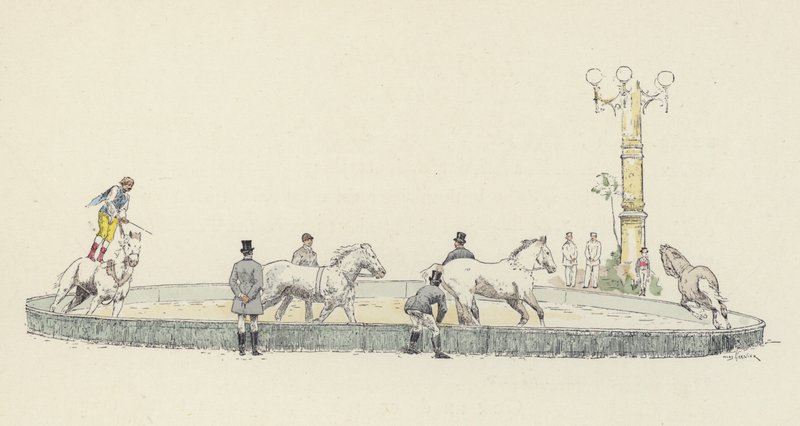 Hästakt (färg litho) av Jules Arsene (after) Garnier