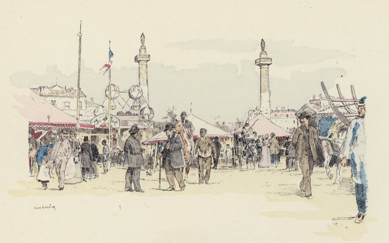 The Fair (färg litho) av Jules Arsene (after) Garnier