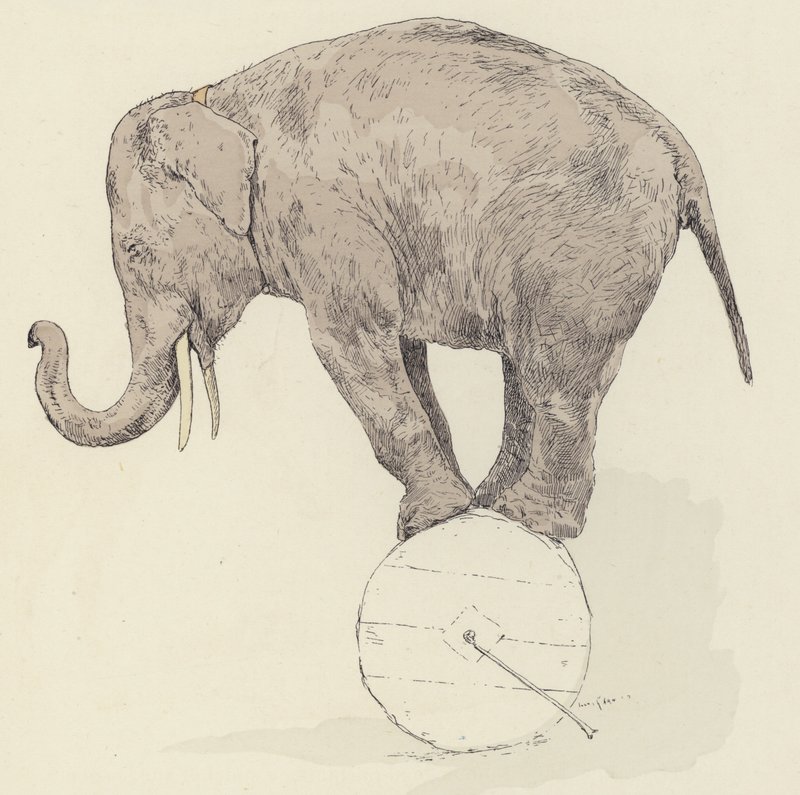 Elefant balanserar av Jules Arsene Garnier