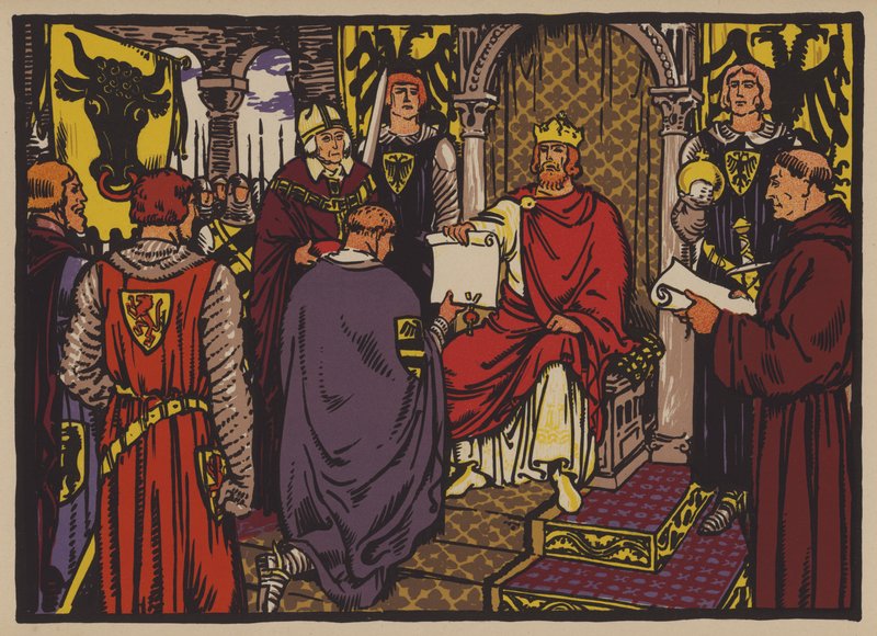Den helige romerske kejsaren Henrik VII beviljade imperialistisk omedelbarhet till kantonen Uri av Jules Courvoisier