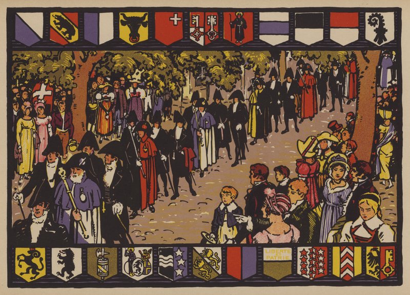 1815 års schweiziska federala pakt av Jules Courvoisier