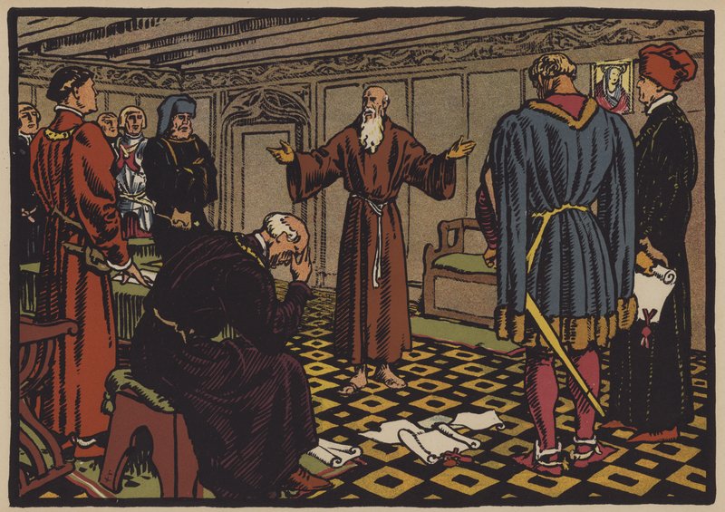 Eremiten Niklaus von Flue och Stansfördraget, 1481 av Jules Courvoisier