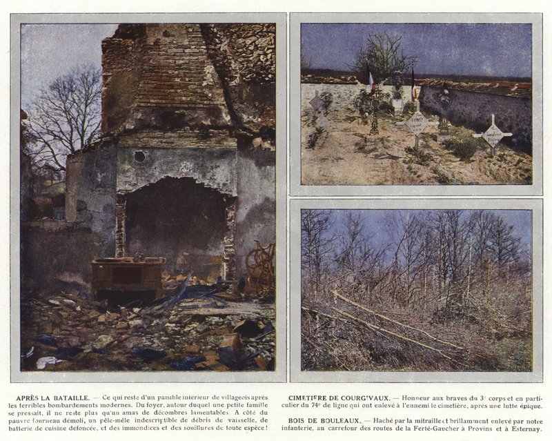 Efter slaget, Courgivaux-kyrkogården, Björkskog av Jules Gervais Courtellemont