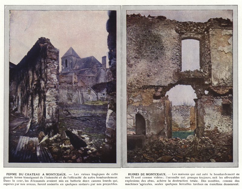 Chateau gård i Montceaux, ruinerna av Montceaux av Jules Gervais Courtellemont