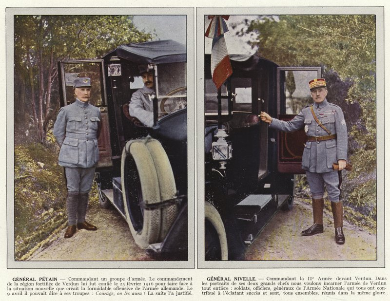 General Petain, General Nivelle av Jules Gervais Courtellemont