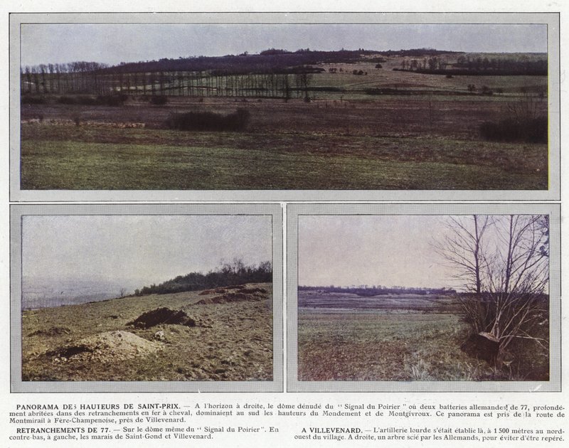 Panorama över höjderna av Saint-Prix, Nedskärningar av 77, vid Villevenard av Jules Gervais Courtellemont