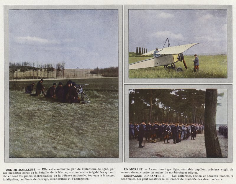Ett maskingevär, en moran, infanterikompani av Jules Gervais Courtellemont
